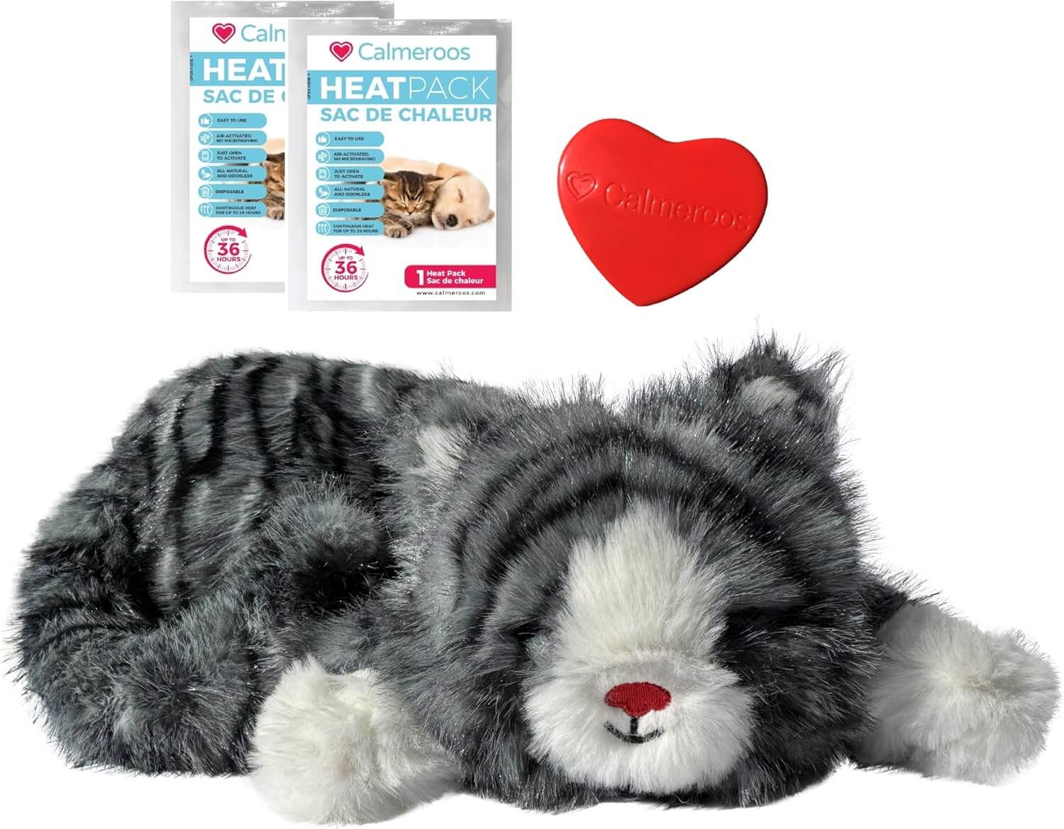 Calmeroos Heartbeat Plush Toy for Kittens (with heat pack)