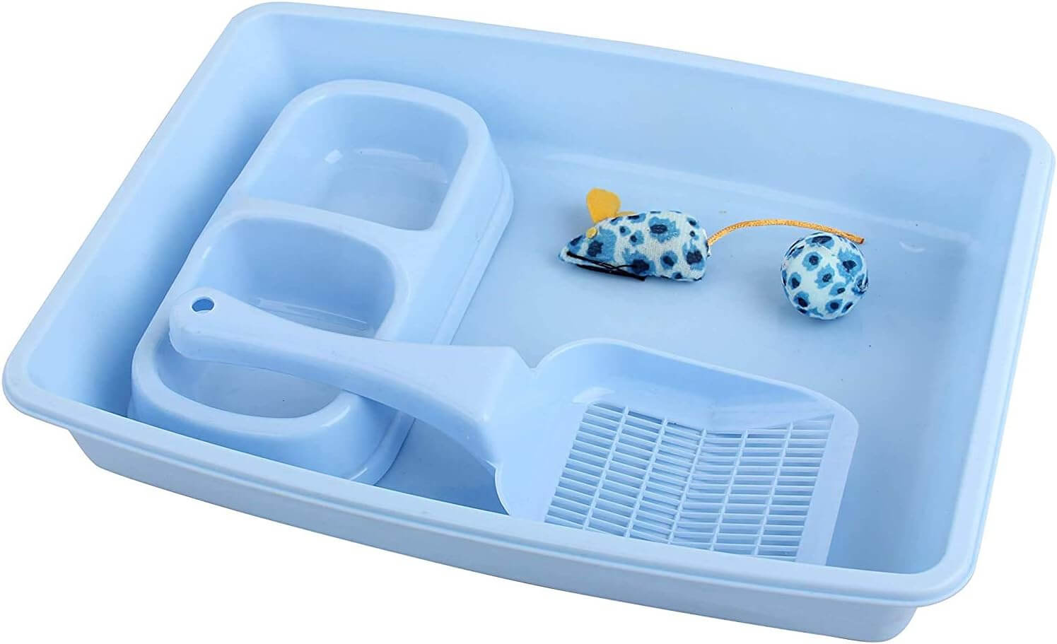 PAWISE Kitten Litter Box Starter Kit with scoop and bowl